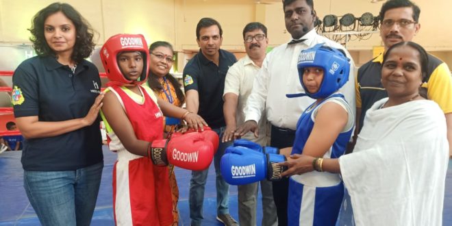Founder of Heed India: Mr Jignesh Barasara guiding students for sports boxing Tournament