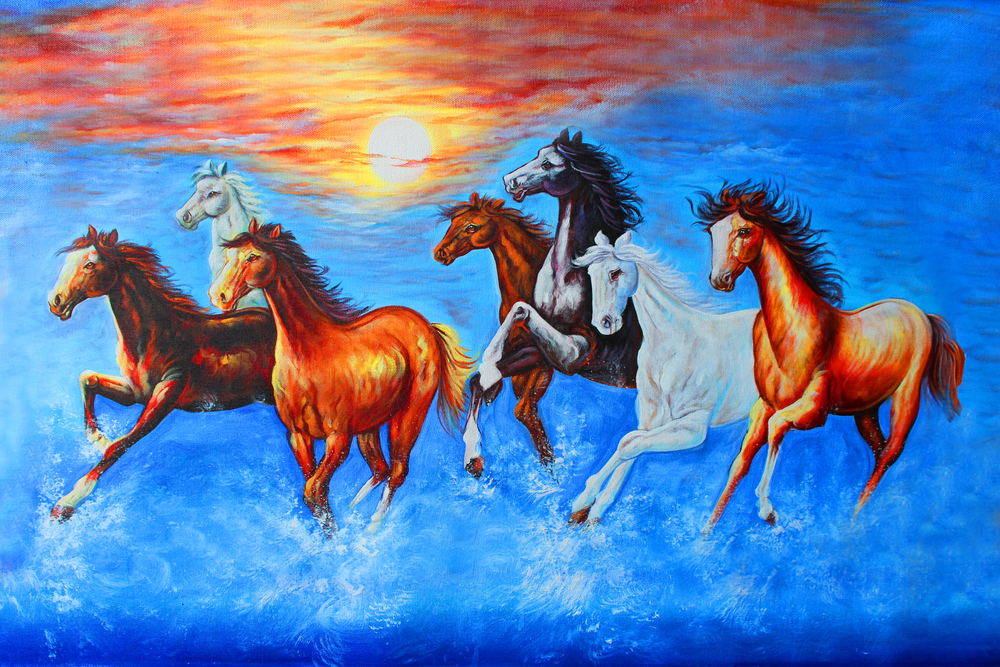 7 horses painting