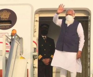 Prime Minister Narendra Modi arrives in Bangladesh