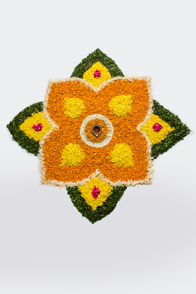 Four Square Rangoli with Diya’s