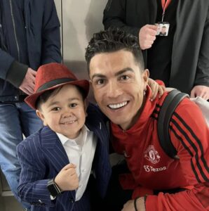Abdu Rozik with Christiano Ronaldo