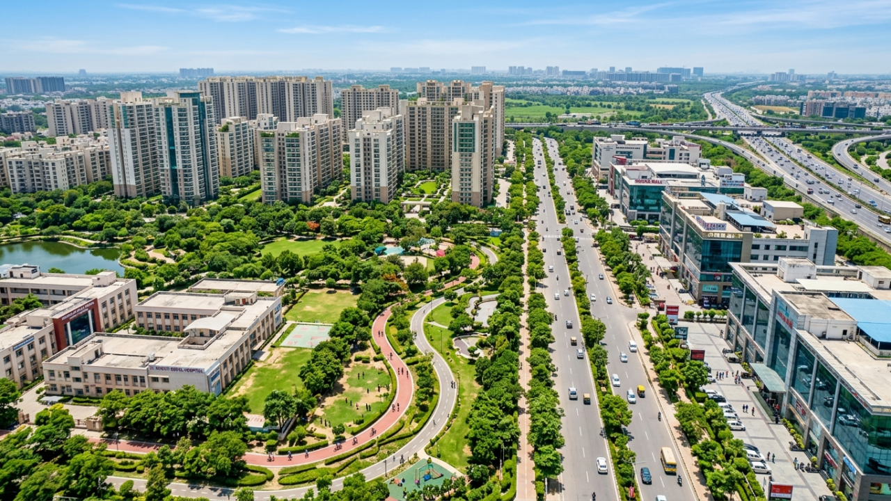 Luxury Apartments in Ghaziabad located in Indirapuram with modern residential towers, landscaped gardens, and premium lifestyle amenities.