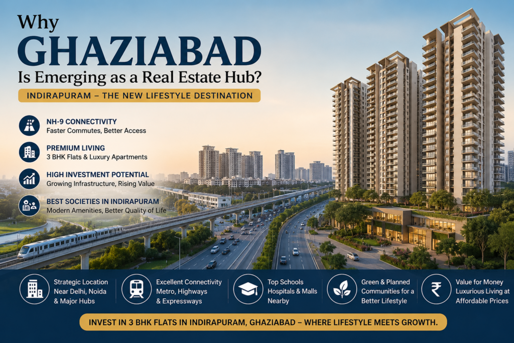 Why Ghaziabad is emerging as a real estate hub with 3 BHK flats in Indirapuram and luxury apartments
