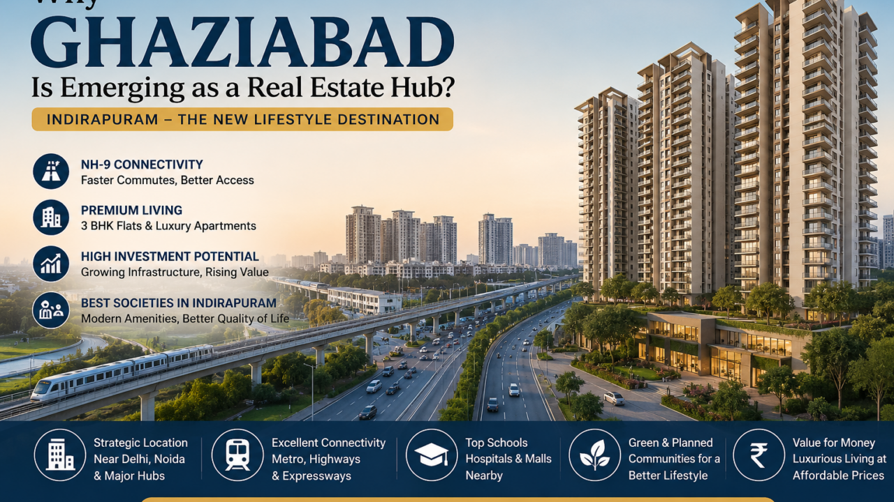 Why Ghaziabad is emerging as a real estate hub with 3 BHK flats in Indirapuram and luxury apartments